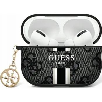 Pouzdro na mobilní telefon Guess Guess GUA2P4RPSK kryt na AirPods 1/2 černý/černý přívěsek s potiskem 4G