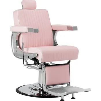 Kadeřnické křeslo Holičské barber křeslo Cardinal – růžové