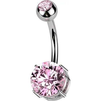 Piercing Šperky4U Piercing do pupíku - TITAN, barva: růžová - TIT1604-P