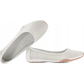 Dámské baleríny FILIPPO DP3681 POLOBOTKY BALERÍNKY SPORTOVNÍ NAZOUVÁKY S DÍROVÁNÍM KOŽENÉ bílé 37