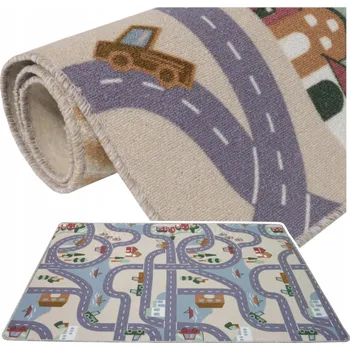 Koberec Koberec ulice město auta silnice 130x180 cm měkký a odolný