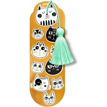 Záložka ZÁLOŽKA DO KNIHY SE STŘAPCEM ZLATÉ KOČKY