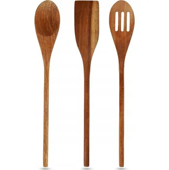 Příbor SADA DŘEVĚNÉHO KUCHYŇSKÉHO NÁČINÍ ŠPACHTLE LŽÍCE VIDLIČKA 3 KS