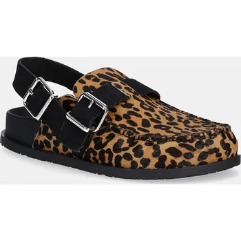 Dámské sandále Kožené sandály Tommy Jeans TJW MULE LEOPARD EN0EN02884 hnědá 88X, EUR 38