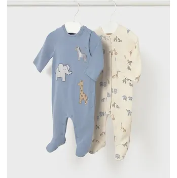 Kojenecké bavlněné dupačky Mayoral Newborn 2-pack 2714.1B.Newborn.9BYA modrá 55X, vel. 86