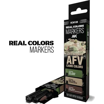AK RC MARKERS Set - LATE GERMAN AFV CAMO COLORS - SET 3 REAL COLORS MARKERS
