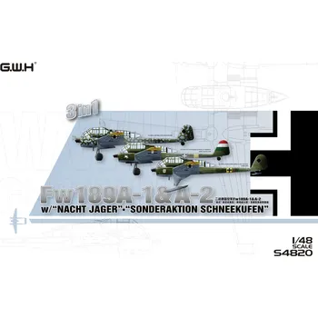 Plastikový model WWII German Fw 189A-1 A-2 (3-in-1) Night Fighter - Great Wall Hobby S4820