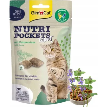 Pamlsek pro kočku GIMCAT NUTRI POCKETS 60G ŠANTA KOČIČÍ HMYZ BEZ CUKRU OMEGA-3 ZDRAVÉ