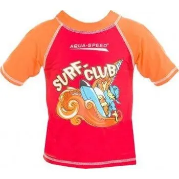 Dívčí tričko Aqua-Speed Surf Club tričko s UV ochranou červená Velikost: vel. 5