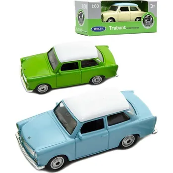 autodráha Welly Auto retro model Trabant 7cm volný chod 1:60 kov 3 barvy