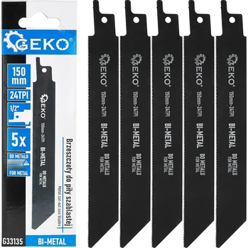 Pilový plátek Bi-metalové pilové plátky do pily ocasky na kov 150mm 24 TPI, 5 ks, Geko G33135