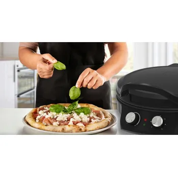 Mini trouba LTC Mini elektrická trouba, toustovač na pizzu kulatý 30 cm. 2000 W