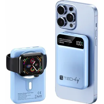 Powerbanka Techly Bezdrátová magnetická powerbanka 10 000 mAh