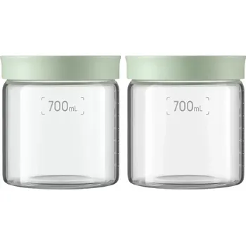 Dóza na potraviny Mellow Yellow BUYDEEM Skleněné dózy s víčkem o objemu 700 ml v příjemně zelené barvě, model CS1014