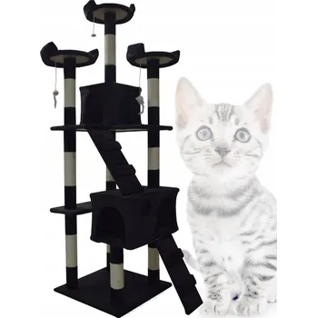 Škrabadlo Strom Věž Sloupky Sisalové Velké 170cm Pelíšek černé