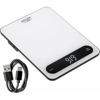 Kuchyňská váha Adler Kuchyňská váha 10 kg | Nabíjecí USB-C | Přesnost 1 g
