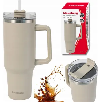 Termohrnek Klausberg OCELOVÝ TERMOHRNEK 1100ML S RUKOJEŤEM A BRČKEM KB-7944