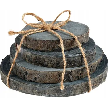 Obraz PODLOŽKA DŘEVĚNÝ PLÁT SADA DŘEVĚNÁ SERVÍROVÁNÍ DEKORACE 4 KS