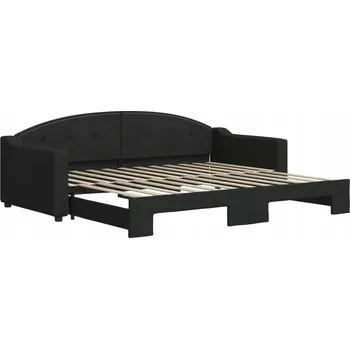 Pohovka Černá lenoška 2 v 1, rozkládací pohovka/postel, 223 x 100 x 75 cm