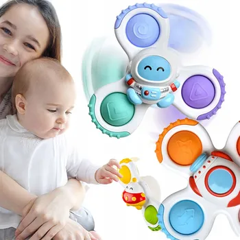 Miminko Hračka Edukační SENSORICKÝ Spiner Sada 3ks Chrastítko