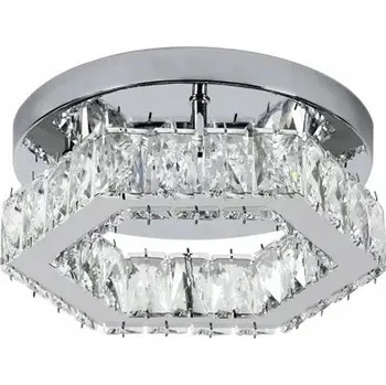 ELEGANTNÍ MODERNÍ KŘIŠŤÁLOVÝ LUSTR stropní svítidlo LED 3 BARVY CHROM