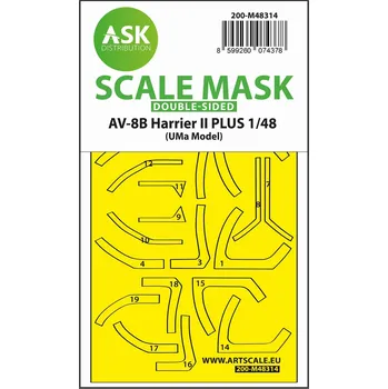 Plastikový model 1/48 AV-8B Harrier II PLUS double-sided express fit mask for UMa Model - ASK