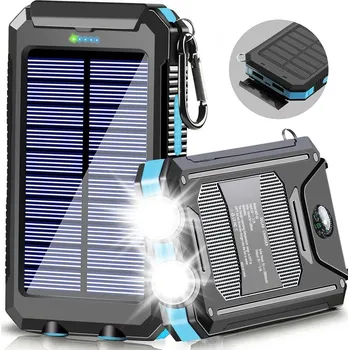 Powerbanka Powerbanka 30000 mAh se solárním nabíjením a LED svítilnou