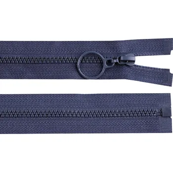 Zip Kostěný zip No 3 délka 30 cm s kroužkem, malé, 330 modrá tmavá