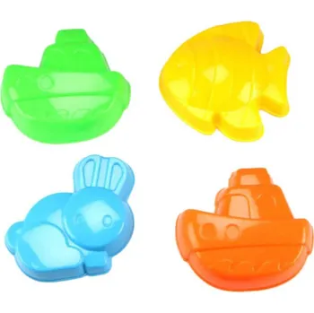 Hra na zahradu Formičky barevné set 4ks bábovičky zvířátka a dopravní prostředky na písek