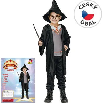 Karnevalový kostým KARNEVAL Šaty kouzelník vel. M 120-130cm, 5-9let KOSTÝM