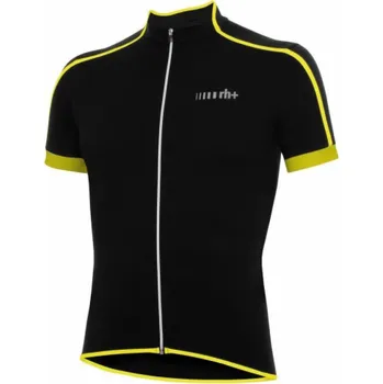 cyklistický dres RH+ Cyklistický dres zeroPrime ČERNO-ČERNO-ŽLUTÝ FLUO - XL