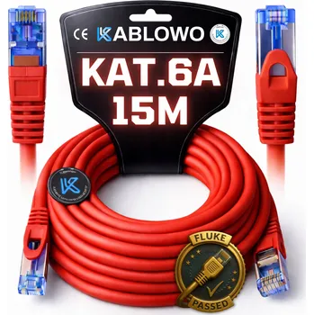 Síťový kabel LAN kabel síťový RJ45 CCA Ethernet CAT 6A S/FTP 15M LANBERG