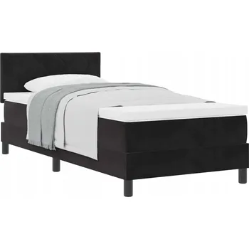 Postel Černá postel s pružinovou matrací 203 x 90 x 88 cm