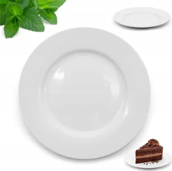 Talíř Dezertní talíř 17 cm porcelánový Kulatý bílý elegantní talířek na dort