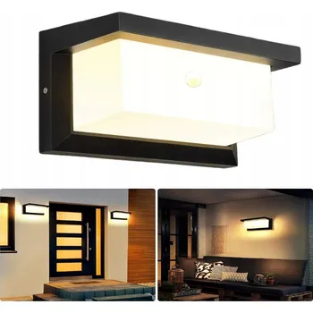 Venkovní osvětlení VENKOVNÍ NÁSTĚNNÉ SVÍTIDLO SE SENZOREM POHYBU A SOUMRAKU FASÁDNÍ ZAHRADNÍ 18W