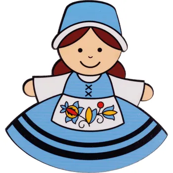 Obraz MAGNET DŘEVĚNÝ FOLK - LIDOVÉ KROJE - KASZUBKA FOLKSTAR