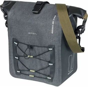 Příslušenství pro cyklistiku Basil Brašna NAVIGATOR STORM na jednu nohu, velikost M, 12-15 l, systém háčkování, voděodolná, šedo-černá (NOVINKA 2024)