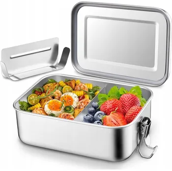 Dóza na potraviny Ocelový obědový box nádoba na potraviny s pojistkou a přepážkou