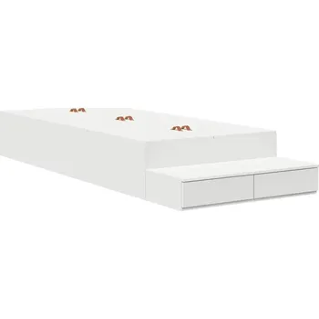 Postel Bílá obdélníková postel s vestavěným úložným prostorem 236,5 x 90 x 31,5 cm