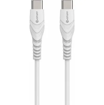 Datový kabel eStuff Kabel USB-C - USB-C 1 m bílý (ES604101)