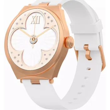 Chytré hodinky Gravity Chytré hodinky Smartwatch růžovo-zlaté bílé GT25-4