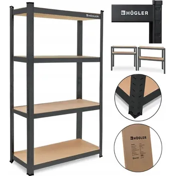 Dílenský regál KOVOVÝ REGÁL SKLADOVÝ GARÁŽOVÝ STŘÍBRNÝ 4 POLICE 600KG 180X90X40