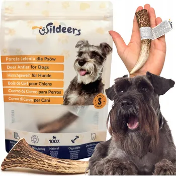 Pamlsek pro psa Jelení paroží pro psy, kousátko velikosti S, tvrdé, 11-14 cm, 30-45 g, přírodní, malé