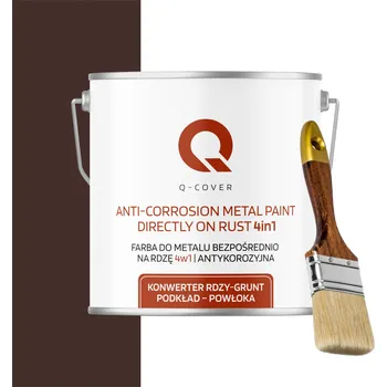 barva na kov KOVOVÁ BARVA NA REZAVOU OCEL A OCEL 4v1 ČOKOLÁDOVĚ HNĚDÁ RAL 8017 SATÉNOVÁ 5L