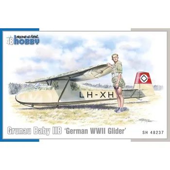 Plastikový model Grunau Baby IIB German WWII Glider (4x camo) - Special Hobby SH48237