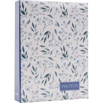 Fotoalbum Kapesní album na 200 fotografií 10x15 modré s květinovým motivem - rodinné
