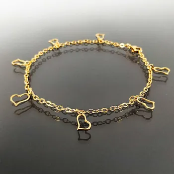 Řetízek Pozlacený ocelový řetízek na nohu č. 1322