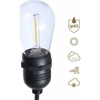 Venkovní osvětlení Art Zahradní girlanda 15m, 30xE27 IP65 (bez žárovek)