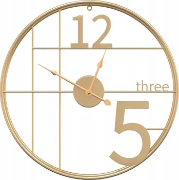 Hodiny Nástěnné hodiny zlaté 1 cm