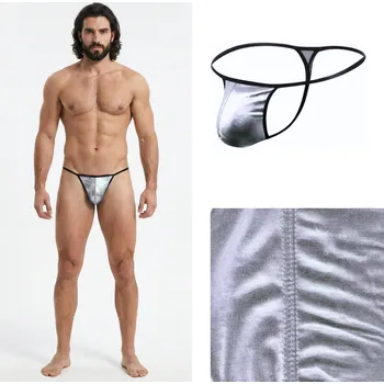 Pánské tanga Síťovaná tanga Manview stříbrná Velikost: XL Metalicky lesklý váček